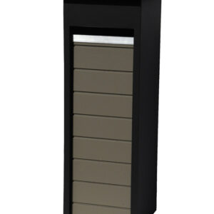 BR.EX 123 Vrijstaande Brievenbus zwart met Strips taupe