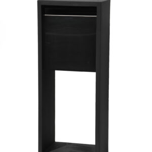 BR.EX 127 Vrijstaande brievenbus zwart half open met inox