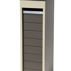BR.EX 219 Vrijstaande Brievenbus pastorijbeige met strips taupe