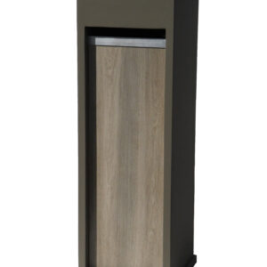 BR.EX 307 Vrijstaande Brievenbus Taupe met Houtlook Keramische Tegel – Modern & Duurzaam