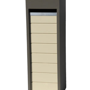 BR.EX 320 Vrijstaande Brievenbus taupe met strips pastorijbeige