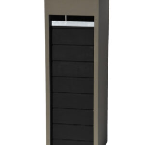 BR.EX 321 Vrijstaande brievenbus taupe met strips zwart