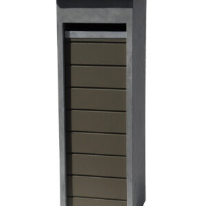 BR.EX 423 Vrijstaande brievenbus blauwsteen met strips taupe