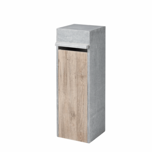 KB053 Strakke Brievenbus in Belgische Blauwsteen met Houtlook – Stijlvol en Duurzaam